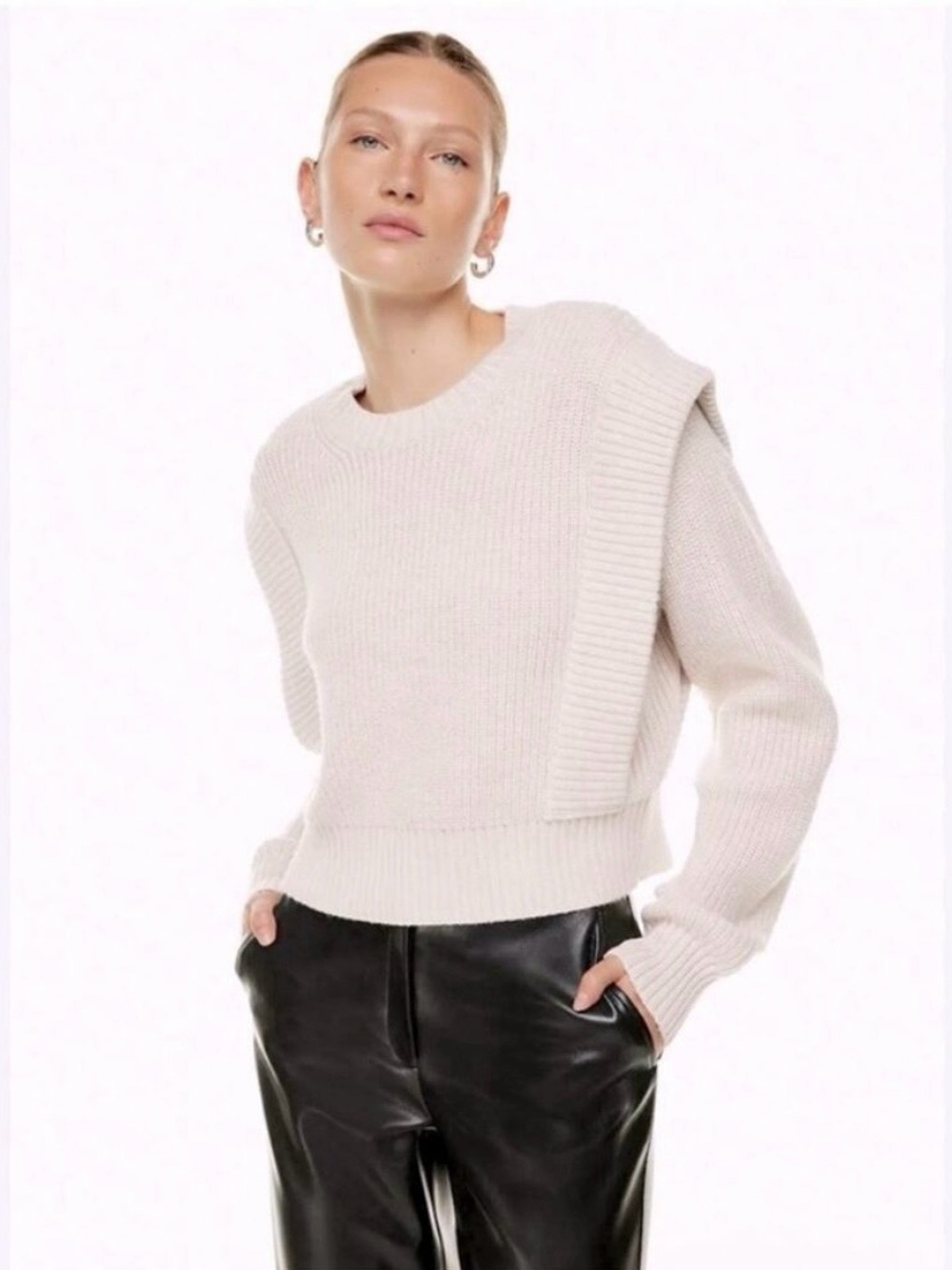 Aritzia Babaton Grazia Sweater Cream Sz XL